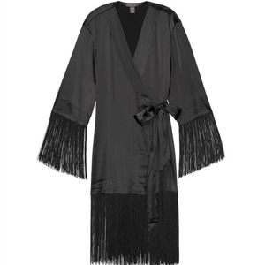 Victoria's Secret fringe trim satin robe (new with tags)